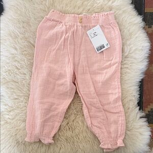 H&M Pink gauze baby pants 12-18 months